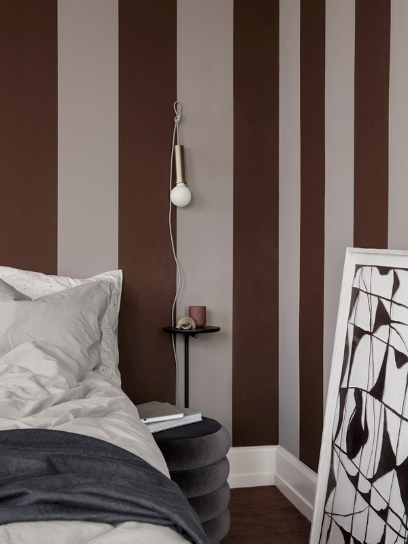 Picture of Thick Lines Bordeaux/Grey - 545