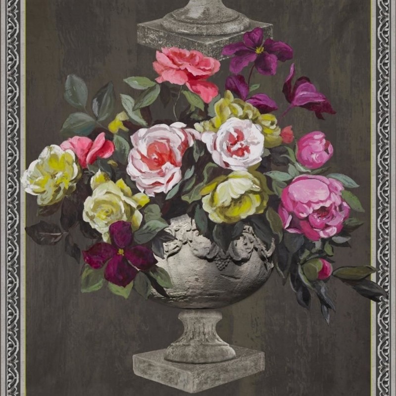 Bild på Ornamental Garden Panel Print - Slate - P551/01