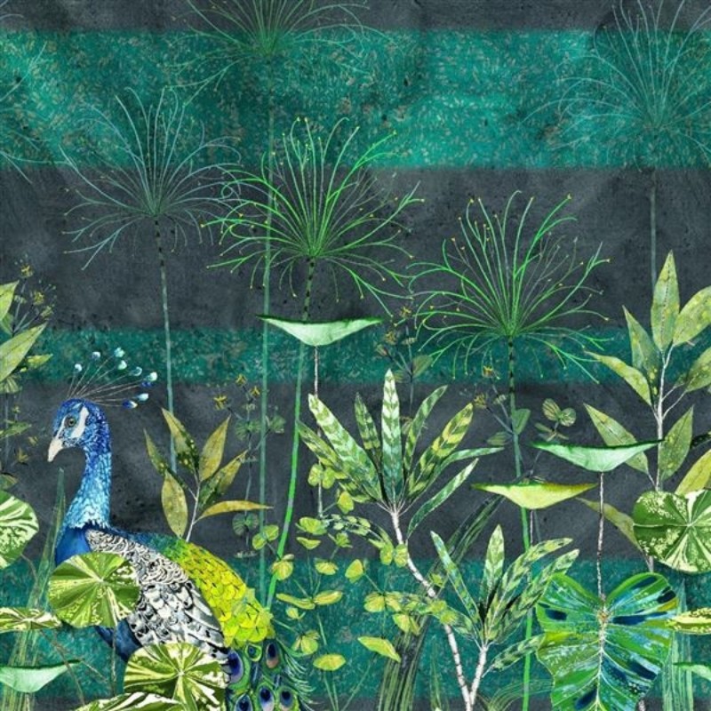 Bild på ARJUNA LEAF WITH PEACOCK VIRIDIAN - PDG1069/01