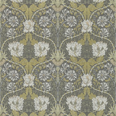 Honeysuckle & Tulip Charcoal/Gold - DM3W214701 wallpaper William Morris