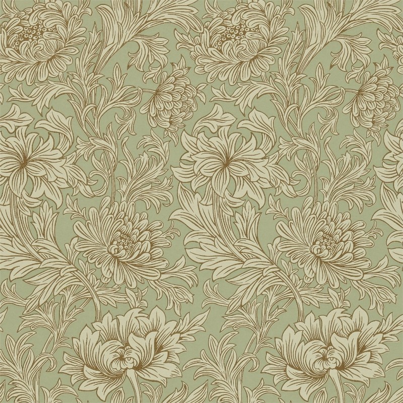 Image de Chrysanthemum Toile Eggshell/Gold - DMOWCH104