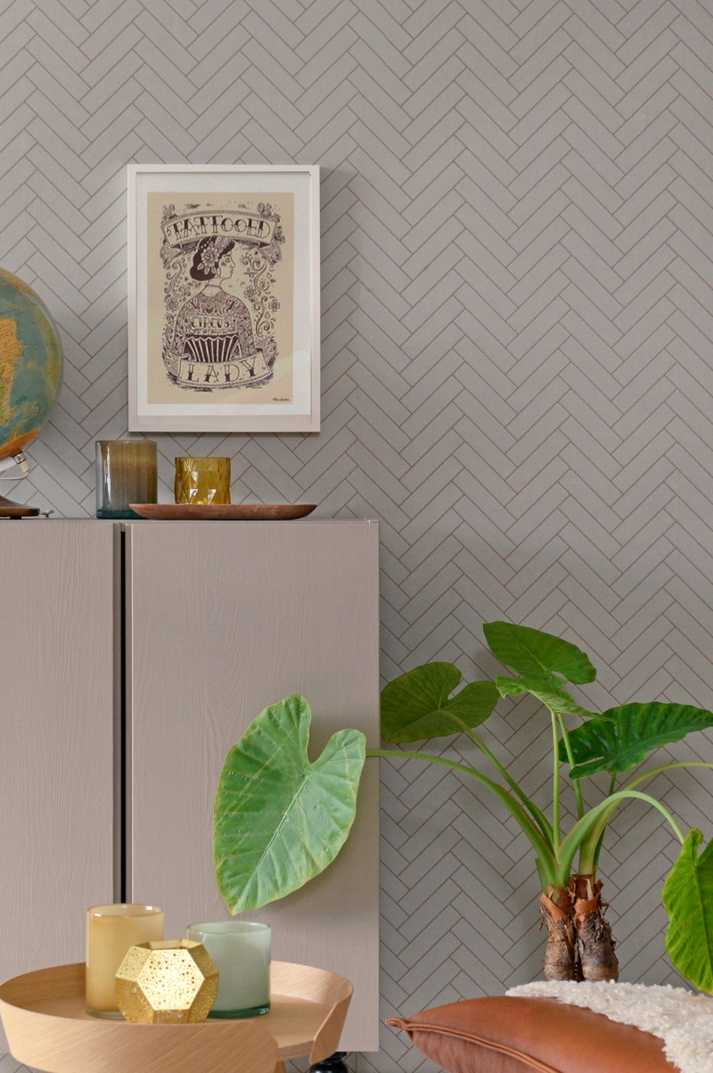 Image de HERRINGBONE GREIGE BLUE - 144-02