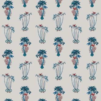 Picture of Jungle Palms Blue - W010101