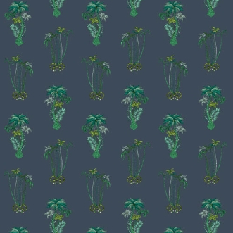 Picture of Jungle Palms Navy - W010103