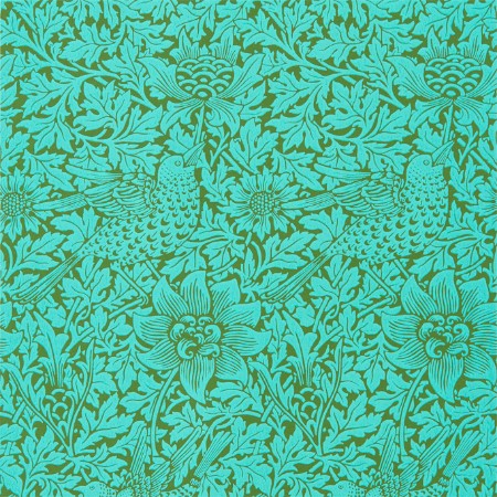 Picture of Bird & Anemone Olive/Turquoise - 216958