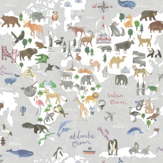 Bild von Animal Maps Grey - 13252