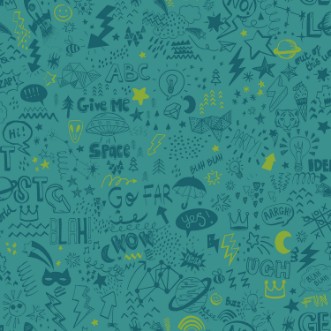 Picture of Doodle Teal Neon Yellow - 13341