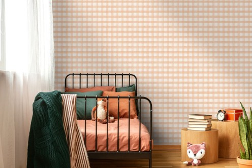 Picture of Watercolour Gingham Soft Coral - 13292