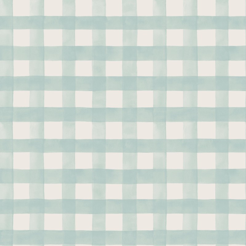 Picture of Watercolour Gingham Soft Teal - 13293
