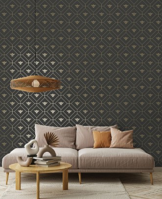 Picture of Honeycomb Bee Charcoal/Gold - 13081
