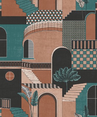 Bild på Medina Orange/Teal - 13101