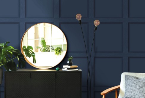 Afbeeldingen van Modern Wood Panel Navy Blue - 12980