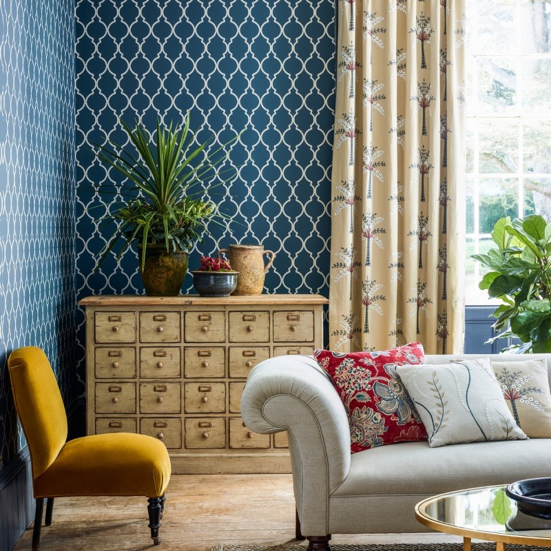 Picture of Empire Trellis Indigo/Linen - DART216338