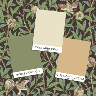 Picture of Bird & Pomegranate Charcoal/Sage - 212537