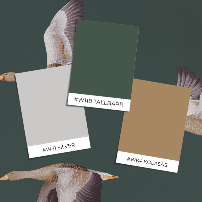 Afbeeldingen van Elysian Geese (Wallpaper) Amsterdam Green - DYSI216608