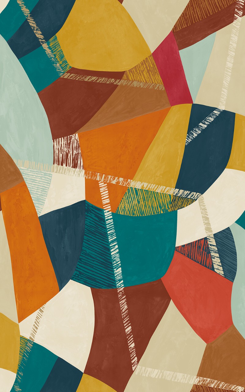 Picture of Abstract Geo Rust & Peacock - GRA50101W