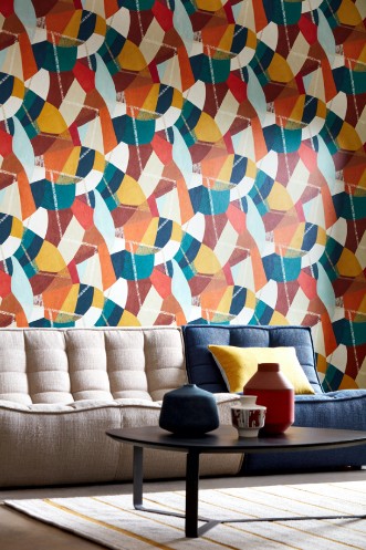 Picture of Abstract Geo Rust & Peacock - GRA50101W