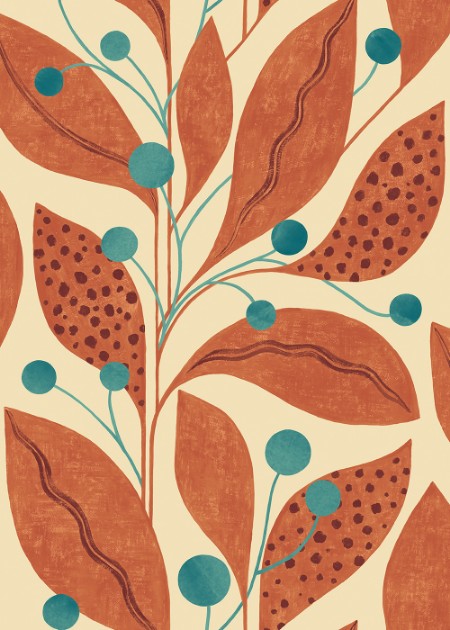 Picture of Berry Dot Rust & Teal - GRA50134W