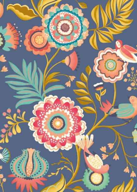 Picture of Ichika Trail Royal Blue & Gold - IKA50111W