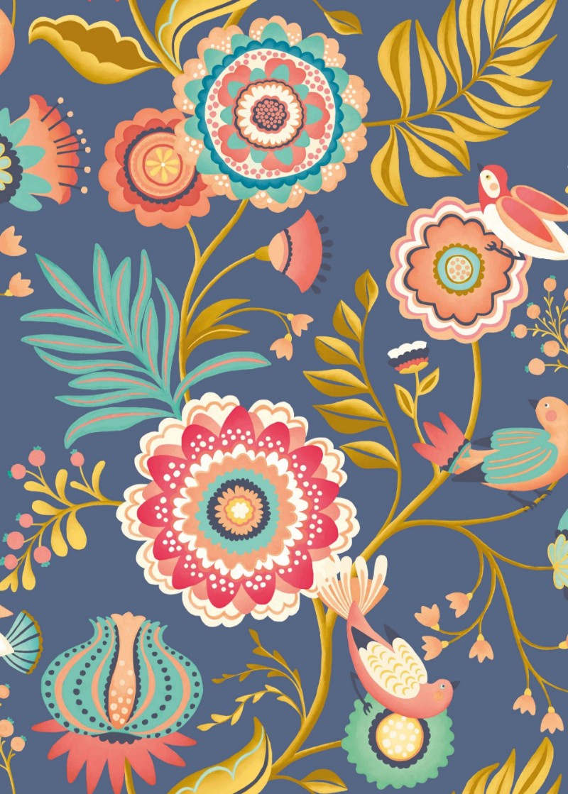 Picture of Ichika Trail Royal Blue & Gold - IKA50111W