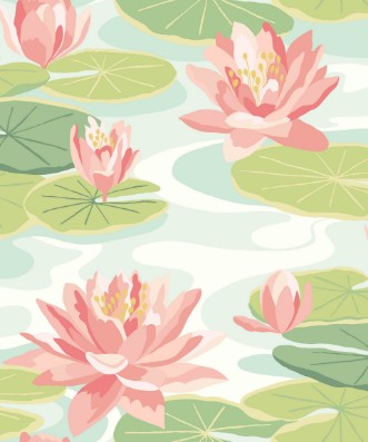 Picture of Waterlily Duck Egg & Coral - IKA50102W