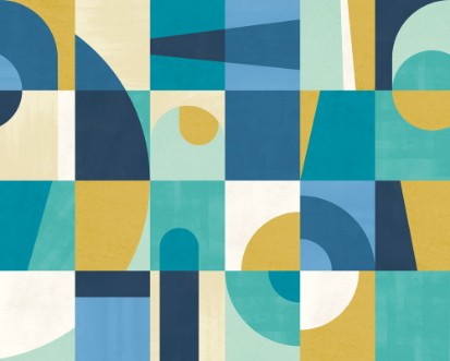 Picture of Blocky Royal & Ink - ICN50138M