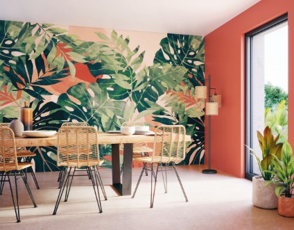 Picture of Textured Palm Olive & Rust - ICN50119M