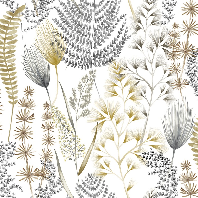Picture of Summer Ferns Grey Mustard - JRD50105W