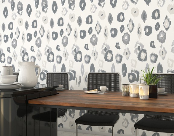 Picture of Animal Ikat  Wilderness White & Stone  - WLD53119W