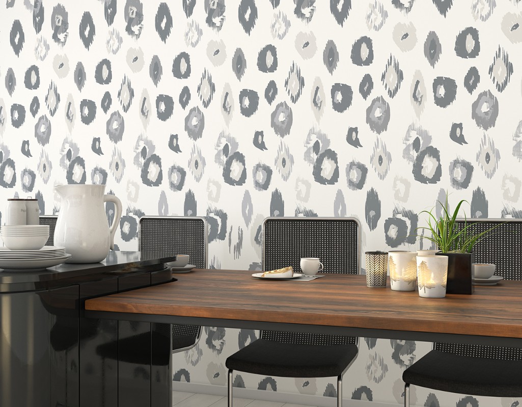 Picture of Animal Ikat  Wilderness White & Stone  - WLD53119W