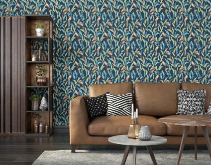 Picture of Tropical Parrot  Indigo Multi  - WLD53117W