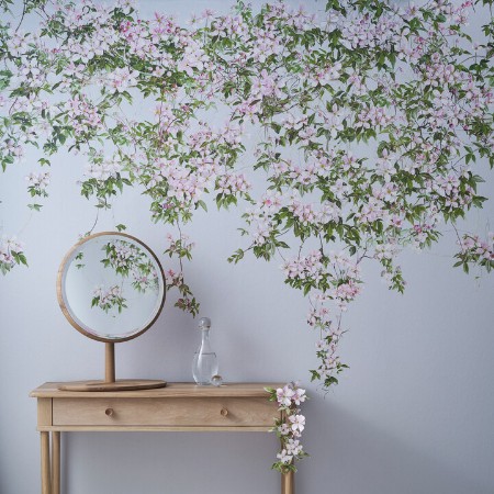 Picture of Clematis Mural Wallpaper - Dusty Blue - ClemB