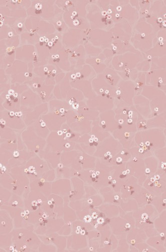 Picture of Floral Bath Mural Wallpaper - Blush  - FloralBathBSH