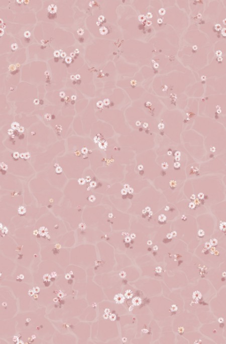 Picture of Floral Bath Mural Wallpaper - Blush  - FloralBathBSH