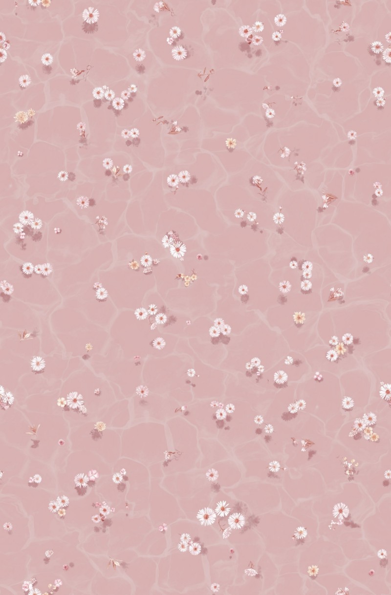 Picture of Floral Bath Mural Wallpaper - Blush  - FloralBathBSH