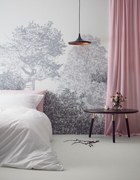 Picture of Hua Trees Mural Wallpaper - Grey - HUATREES03