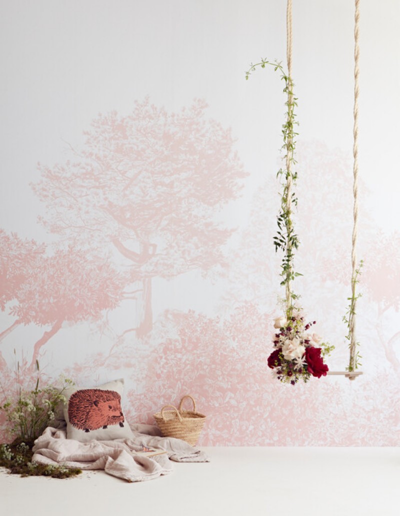 Picture of Hua Trees Mural Wallpaper - Pink - HUATREES04