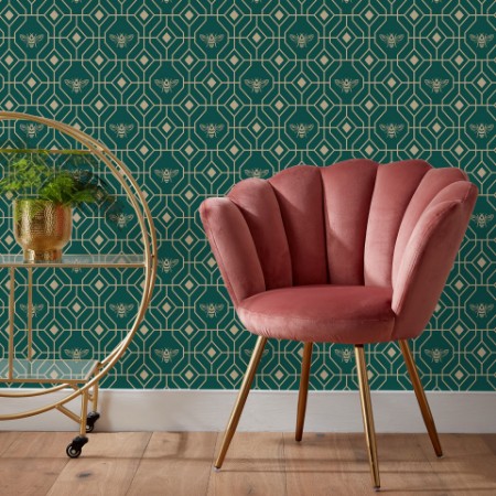 Picture of Bee Deco Wallpaper Emerald - BEEDECO/WP1/EME
