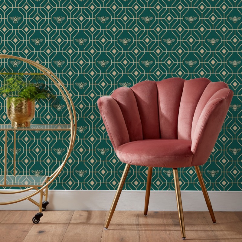 Picture of Bee Deco Wallpaper Emerald - BEEDECO/WP1/EME