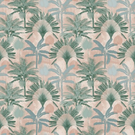 Picture of Malaysian Palm Wallpaper Blush/Green - MALPALM/WP1/BGRE