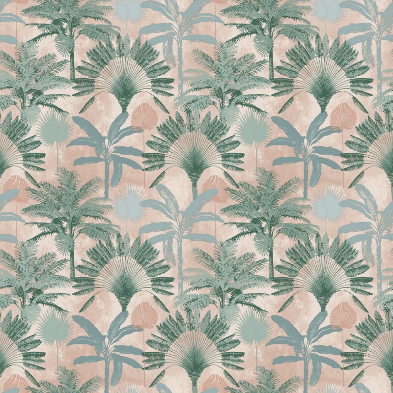 Picture of Malaysian Palm Wallpaper Blush/Green - MALPALM/WP1/BGRE