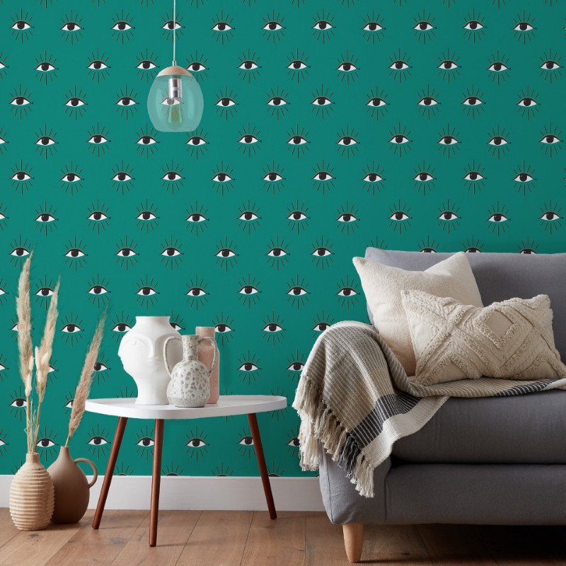 Picture of Theia Wallpaper Turquoise - THEIA/WP1/TUR