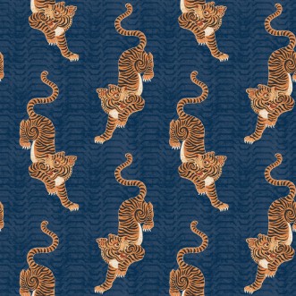 Bild på Tibetan Tiger Wallpaper Blue - TTIGER/WP1/BLU
