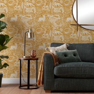 Picture of Winter Woods Wallpaper Ochre - WWOODS/WP1/OCR