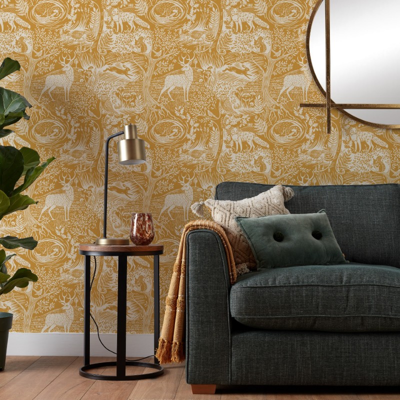 Picture of Winter Woods Wallpaper Ochre - WWOODS/WP1/OCR