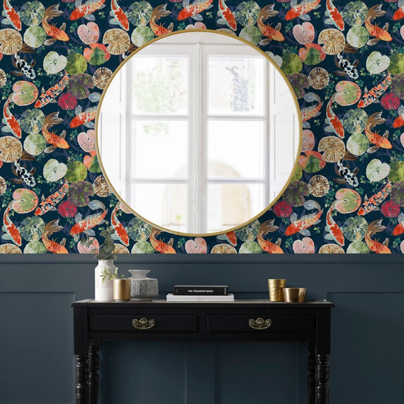 Bild på Koi Pond Wallpaper Midnight - KOIPOND/WP1/MID