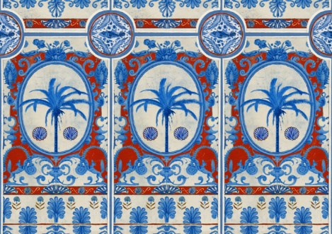 Picture of The Villa Mural Red - WP20576