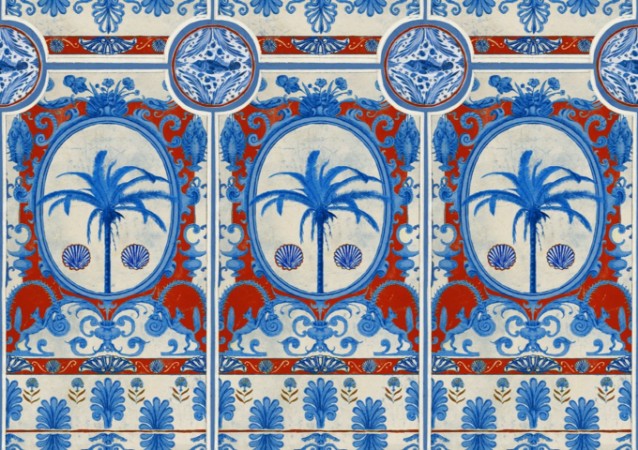 Picture of The Villa Mural Red - WP20576