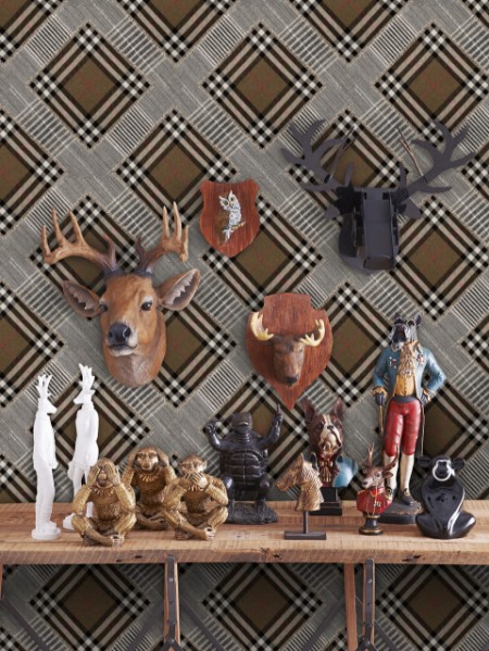 Picture of Checkered Patchwork Mid Brown - WP20390