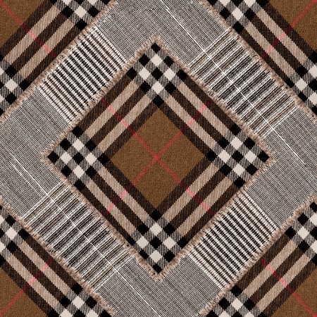 Picture of Checkered Patchwork Mid Brown - WP20390